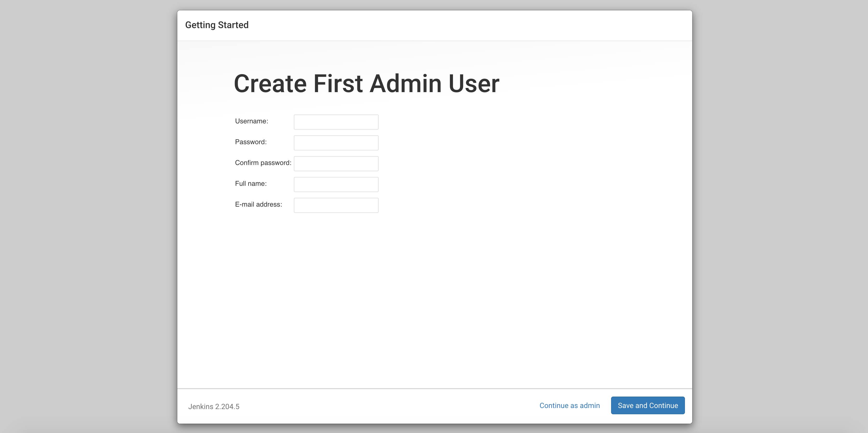 Create your first Jenkins admin user. Create your first Jenkins admin user.